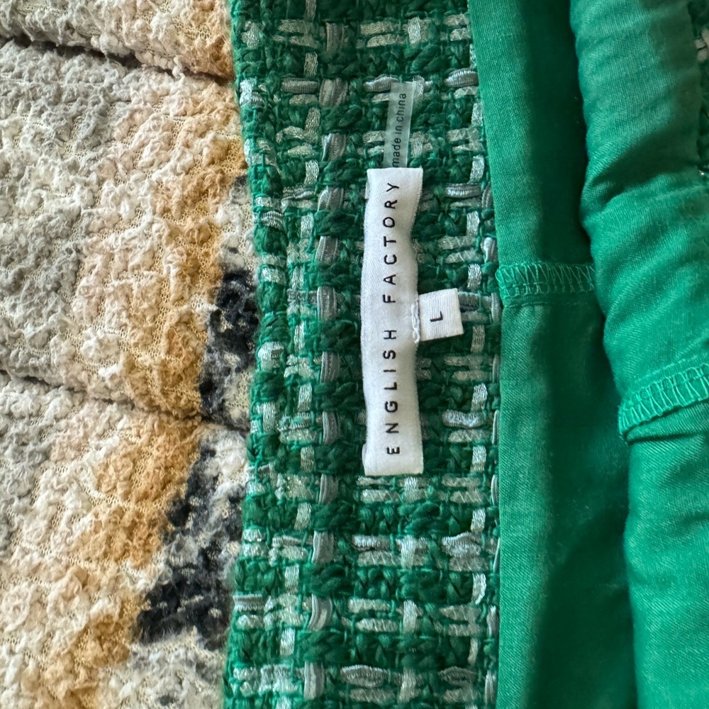 English Factory Emerald Tweed Skirt